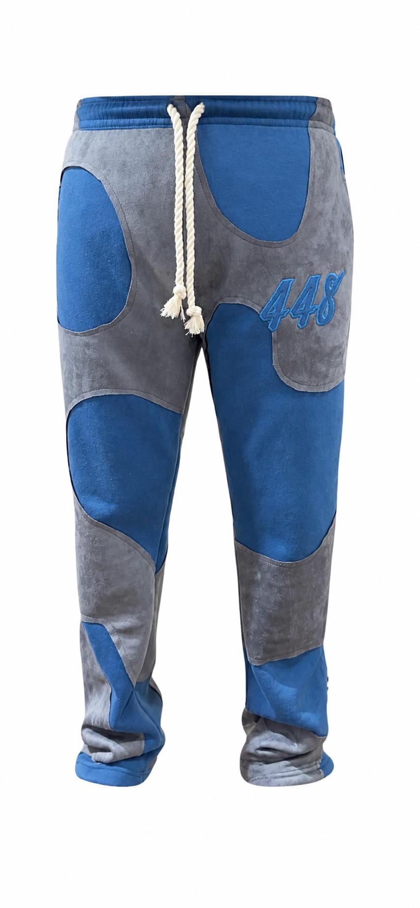 StreetRich Grey Suede Blue Cotton Sweatpants
