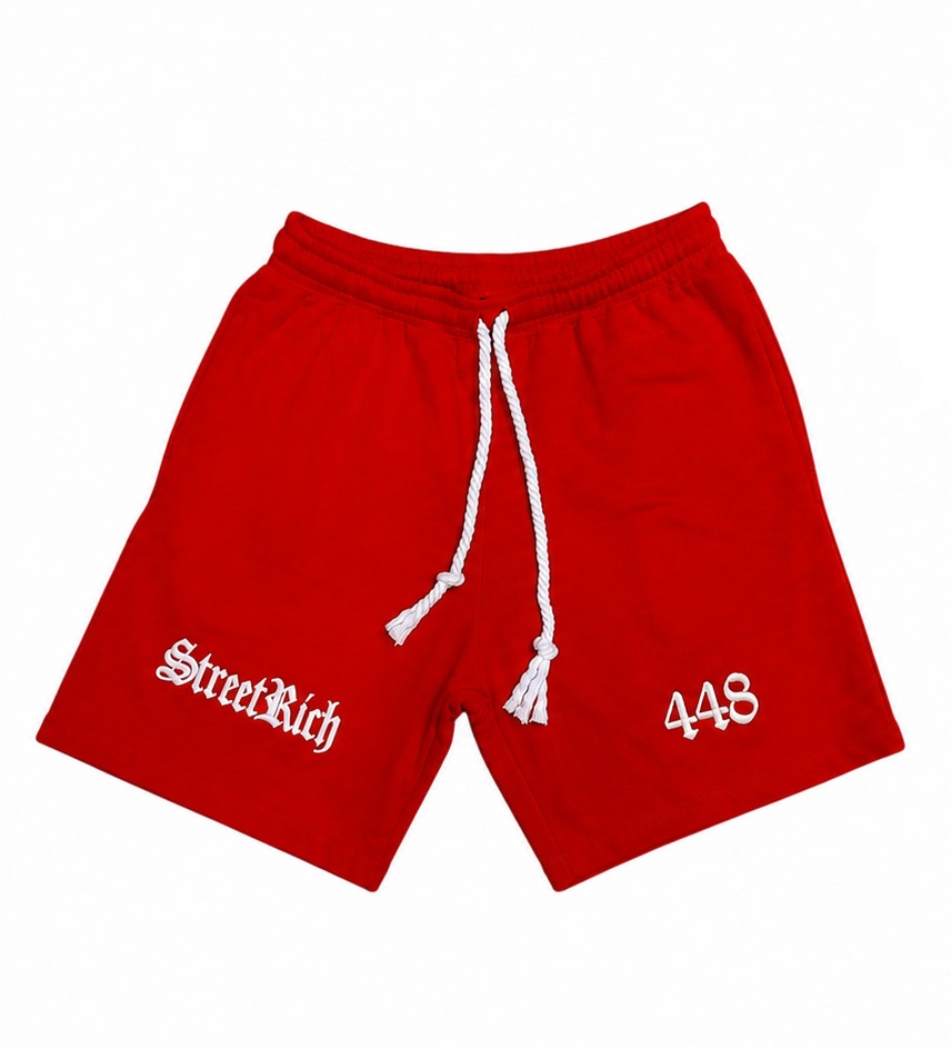 Streetrich Red Old English Shorts